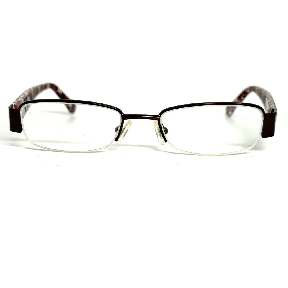 Bongo Alexis BRN Brown Rectangular Half Rim Eyeglasses Frames‎ 48-18-135 22750